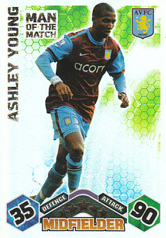 Ashley Young Aston Villa 2009/10 Topps Match Attax Man of the Match #EX134